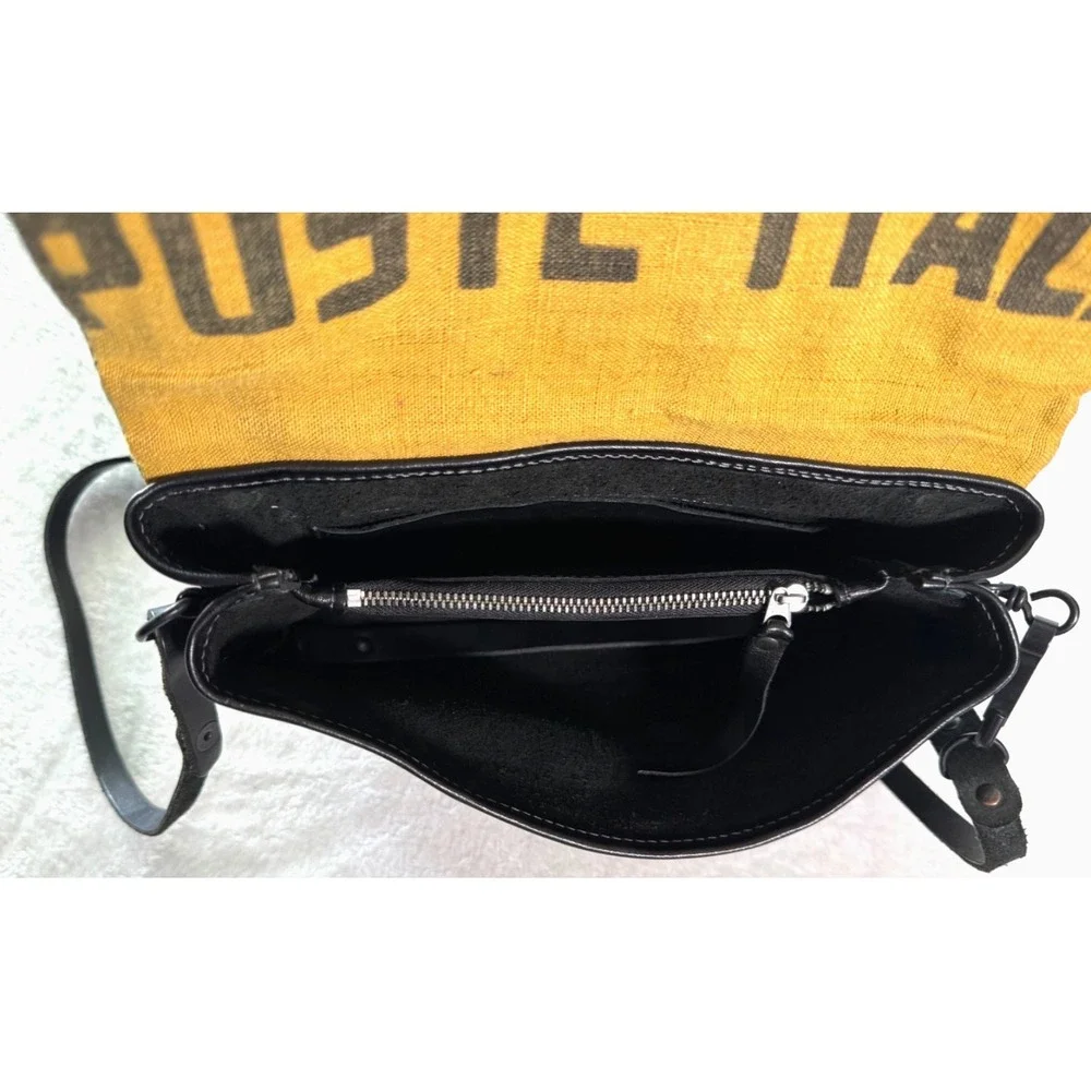 Delle Cose Poste Italia Black Leather Crossbody Italian Made Purse Dust Cover